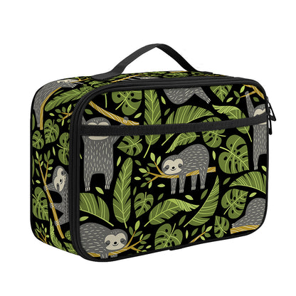 Tropical Sloth Pattern Print Portable Lunch Bag