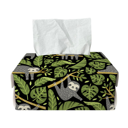 Tropical Sloth Pattern Print Rectangle Tissue Box Cover