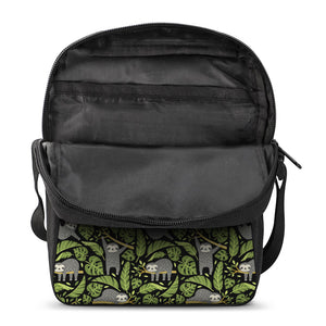 Tropical Sloth Pattern Print Rectangular Crossbody Bag