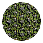 Tropical Sloth Pattern Print Round Blanket