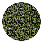 Tropical Sloth Pattern Print Round Floor Mat