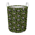 Tropical Sloth Pattern Print Round Laundry Basket