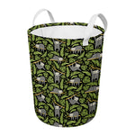 Tropical Sloth Pattern Print Round Laundry Basket
