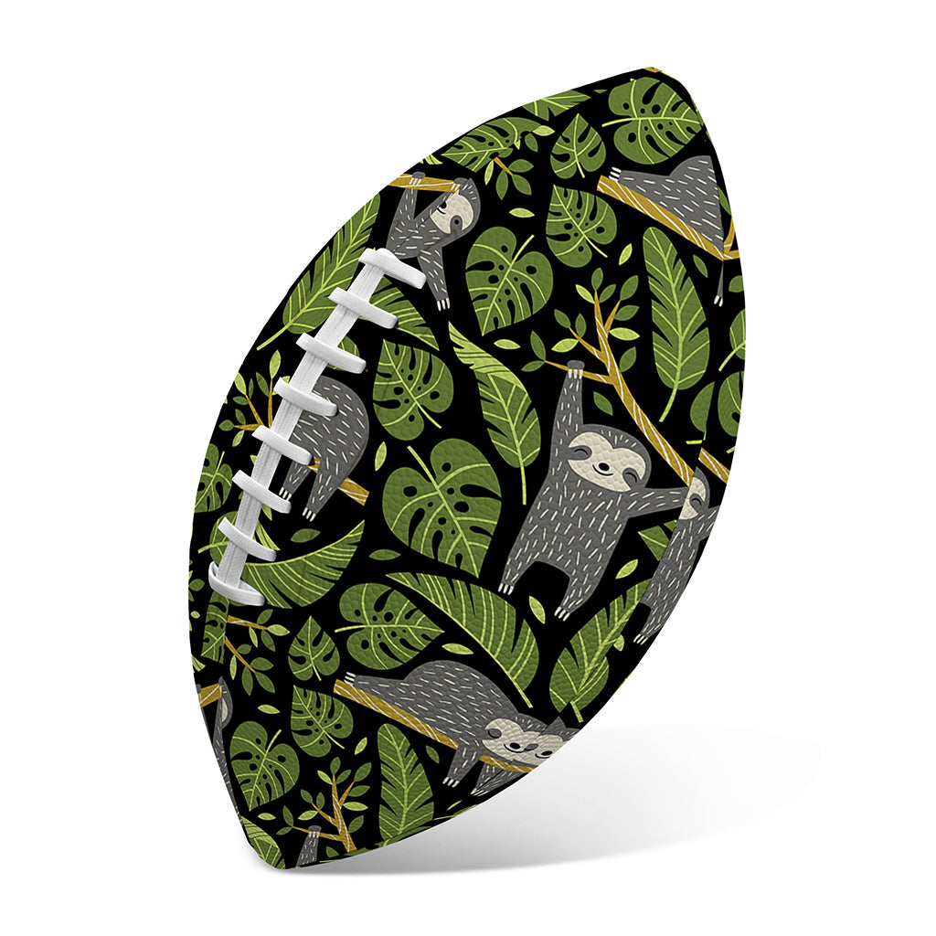 Tropical Sloth Pattern Print Rugby Ball