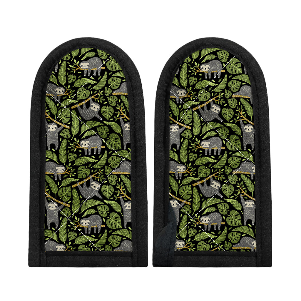 Tropical Sloth Pattern Print Skillet Handle Cover