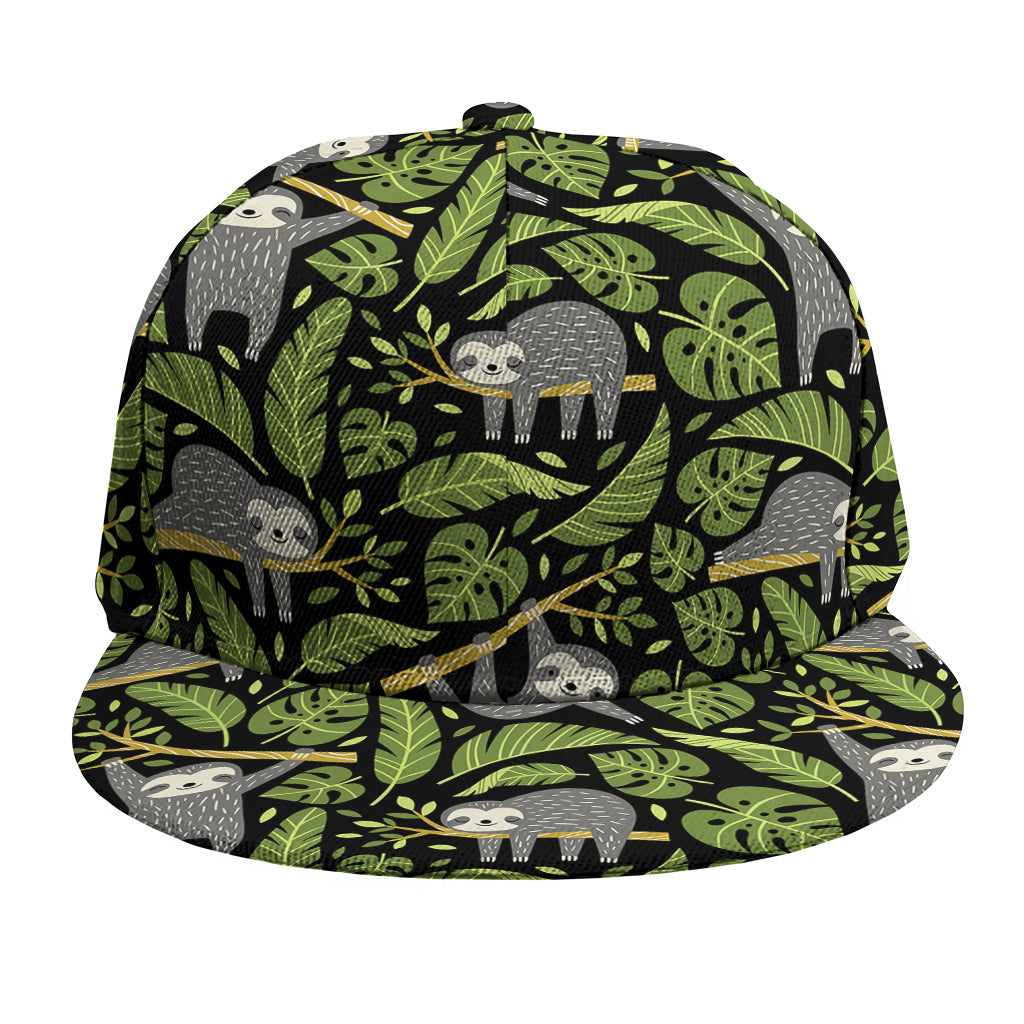 Tropical Sloth Pattern Print Snapback Cap