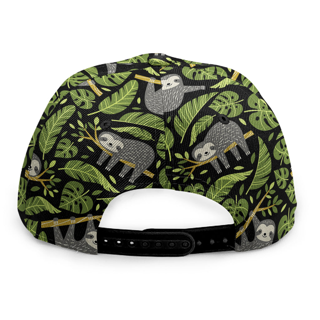 Tropical Sloth Pattern Print Snapback Cap