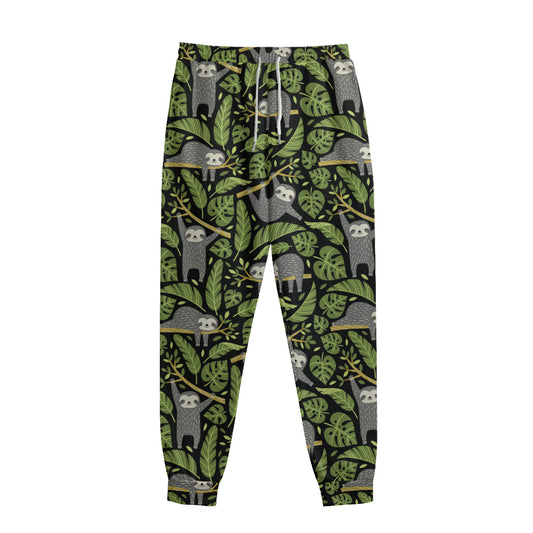 Tropical Sloth Pattern Print Sweatpants