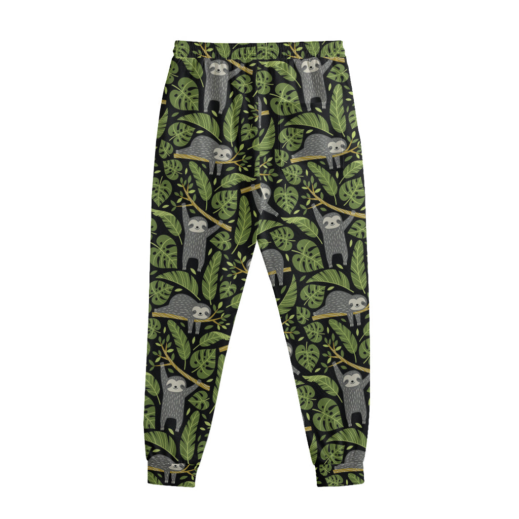 Tropical Sloth Pattern Print Sweatpants