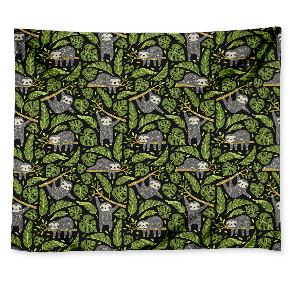 Tropical Sloth Pattern Print Tapestry