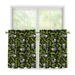 Tropical Sloth Pattern Print Tier Curtains