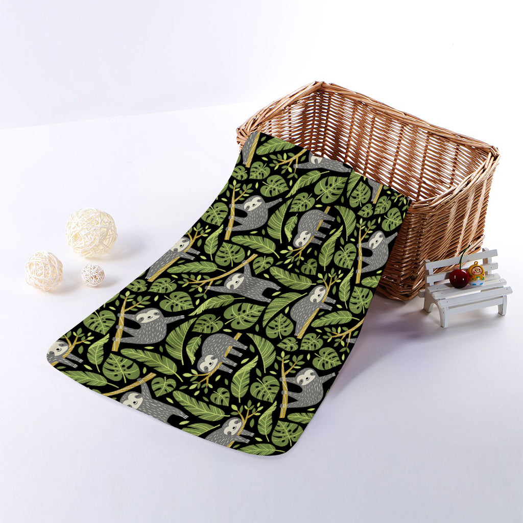 Tropical Sloth Pattern Print Towel