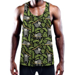 Tropical Sloth Pattern Print Training Tank Top