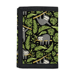 Tropical Sloth Pattern Print Trifold Wallet