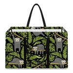 Tropical Sloth Pattern Print Utility Tote Bag