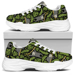 Tropical Sloth Pattern Print White Chunky Shoes