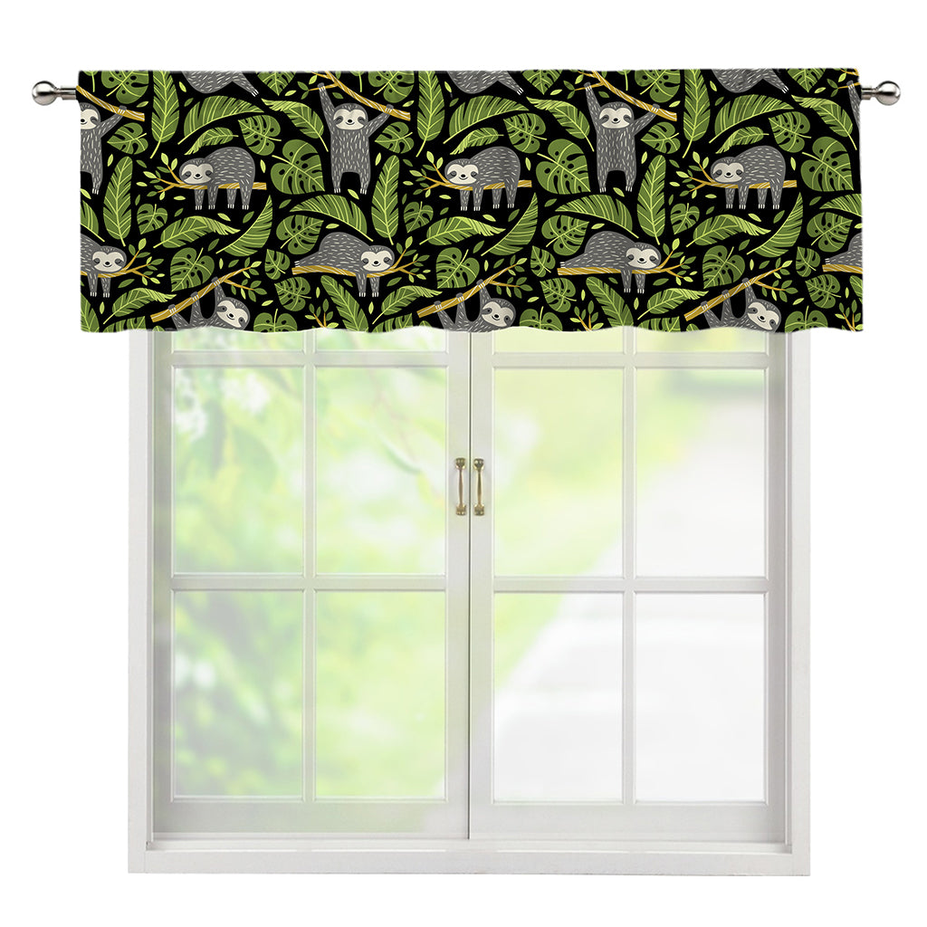 Tropical Sloth Pattern Print Window Valance