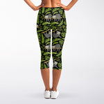 Tropical Sloth Pattern Print Women's Capri Leggings