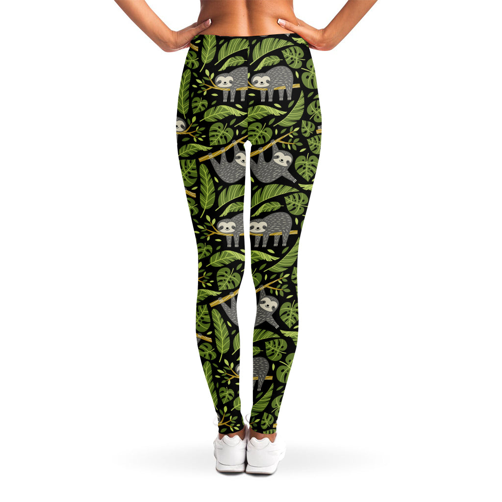 Tropical Sloth Pattern Print Women's Leggings