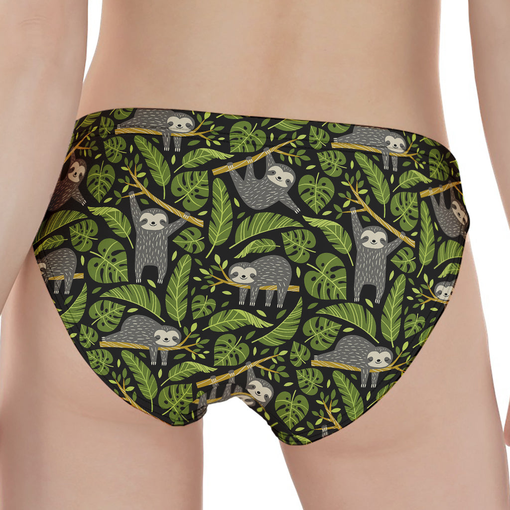 Tropical Sloth Pattern Print Women's Panties