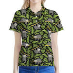 Tropical Sloth Pattern Print Women's Polo Shirt