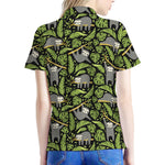 Tropical Sloth Pattern Print Women's Polo Shirt