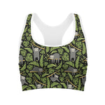 Tropical Sloth Pattern Print Women's Sports Bra