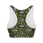 Tropical Sloth Pattern Print Women's Sports Bra