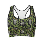 Tropical Sloth Pattern Print Women's Sports Bra