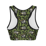 Tropical Sloth Pattern Print Women's Sports Bra