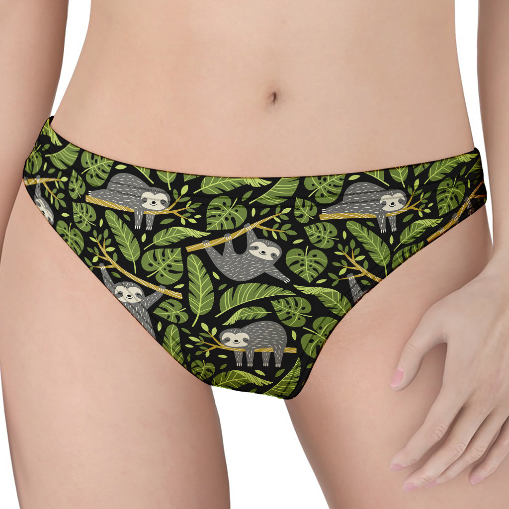 Tropical Sloth Pattern Print Women's Thong