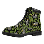 Tropical Sloth Pattern Print Work Boots