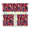 Tropical Summer Fruits Pattern Print 3 Piece Kitchen Curtains