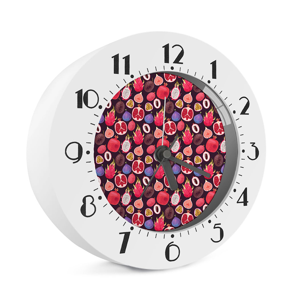 Tropical Summer Fruits Pattern Print Alarm Clock