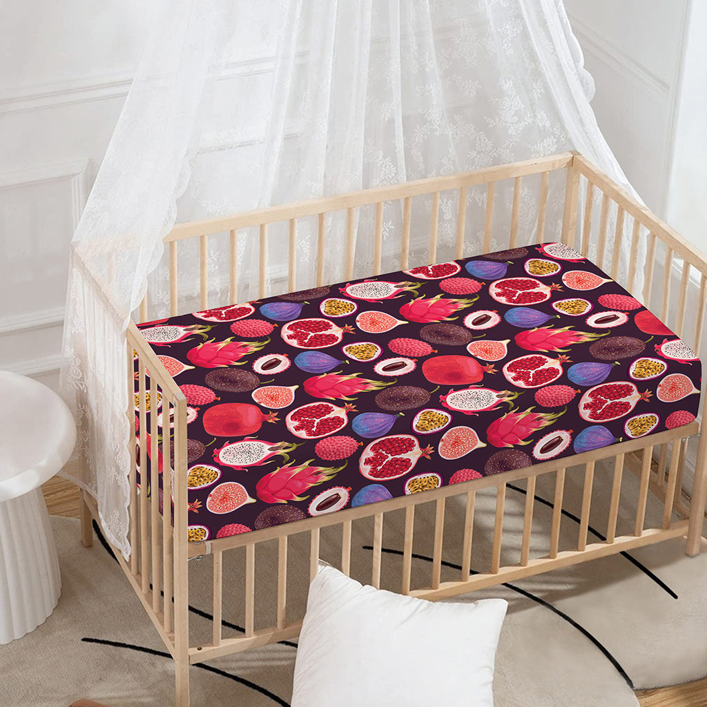 Tropical Summer Fruits Pattern Print Baby Crib Sheet