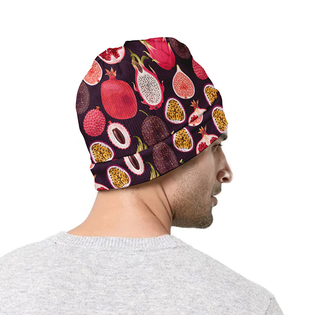 Tropical Summer Fruits Pattern Print Beanie