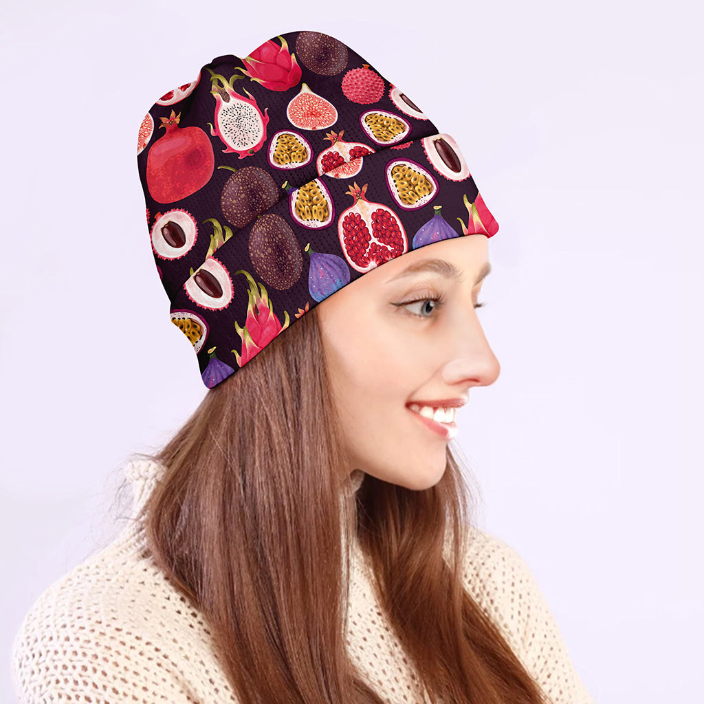 Tropical Summer Fruits Pattern Print Beanie