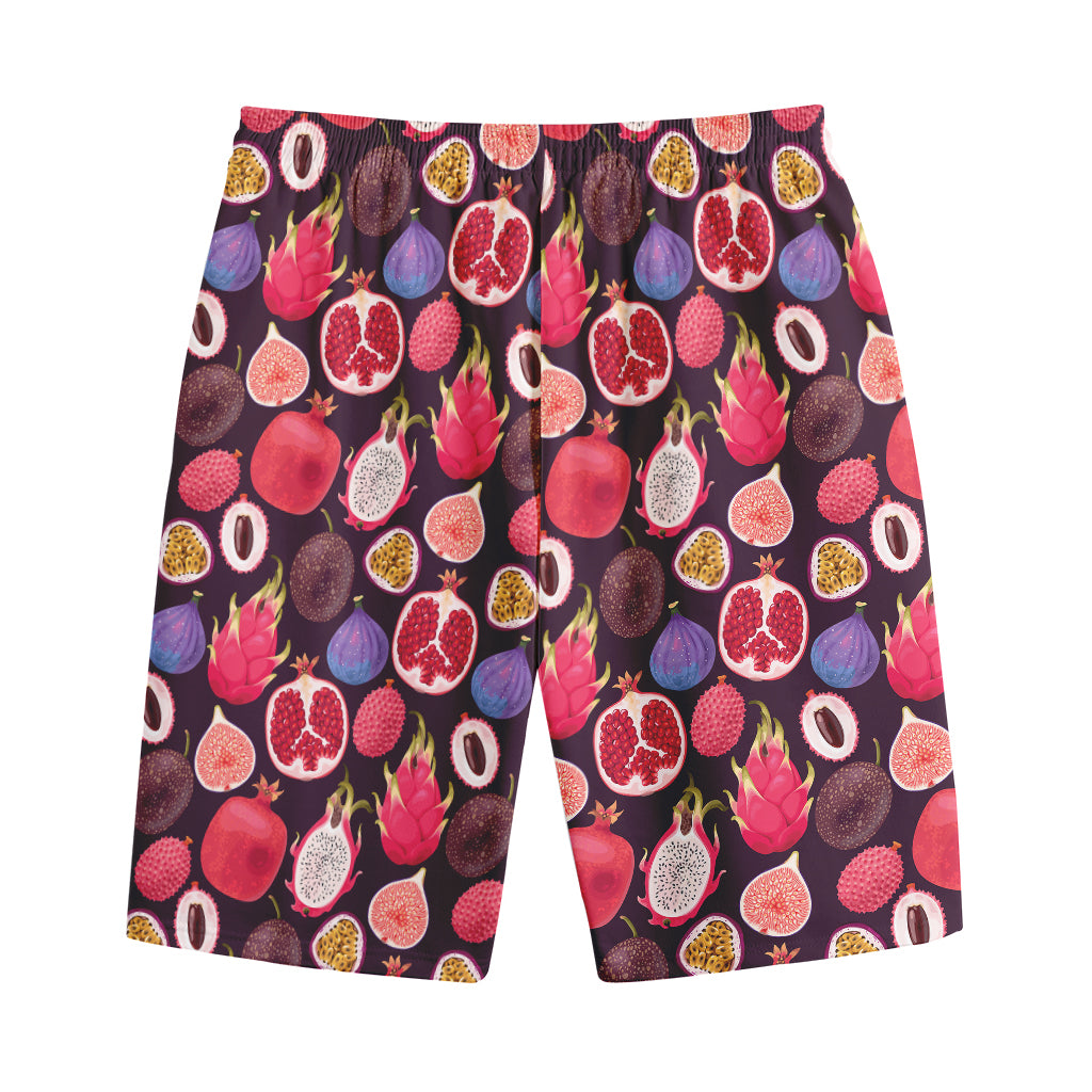 Tropical Summer Fruits Pattern Print Cotton Shorts