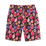 Tropical Summer Fruits Pattern Print Cotton Shorts