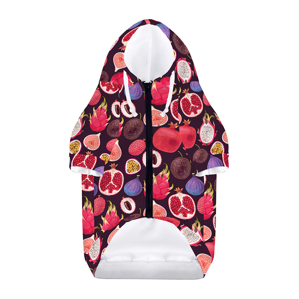 Tropical Summer Fruits Pattern Print Dog Zip Up Hoodie