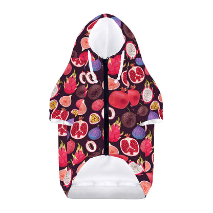 Tropical Summer Fruits Pattern Print Dog Zip Up Hoodie