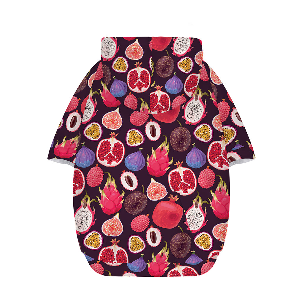 Tropical Summer Fruits Pattern Print Dog Zip Up Hoodie