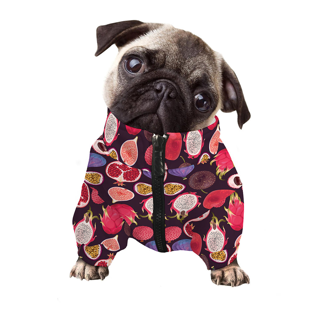 Tropical Summer Fruits Pattern Print Dog Zip Up Jacket