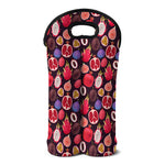 Tropical Summer Fruits Pattern Print Double Neoprene Wine Tote