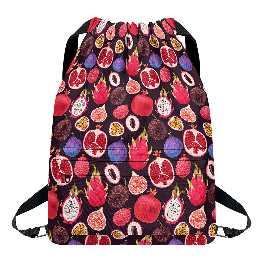 Tropical Summer Fruits Pattern Print Drawstring Backpack