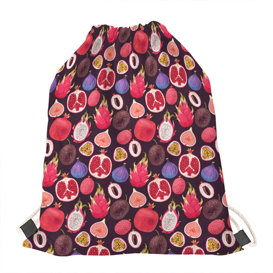 Tropical Summer Fruits Pattern Print Drawstring Bag