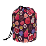 Tropical Summer Fruits Pattern Print Drawstring Makeup Bag
