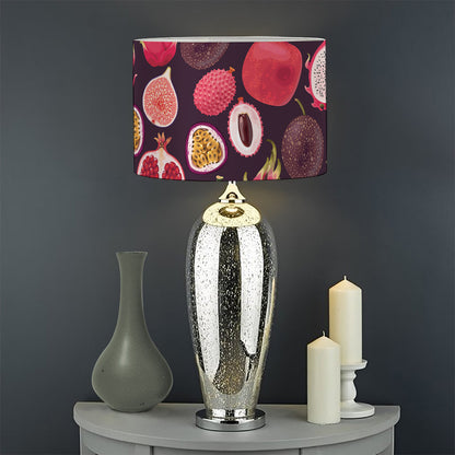 Tropical Summer Fruits Pattern Print Drum Lamp Shade