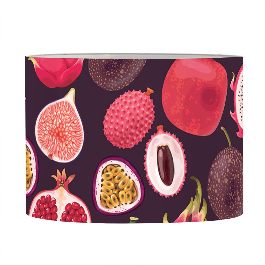 Tropical Summer Fruits Pattern Print Drum Lamp Shade