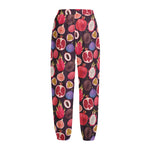 Tropical Summer Fruits Pattern Print Fleece Lined Knit Pants